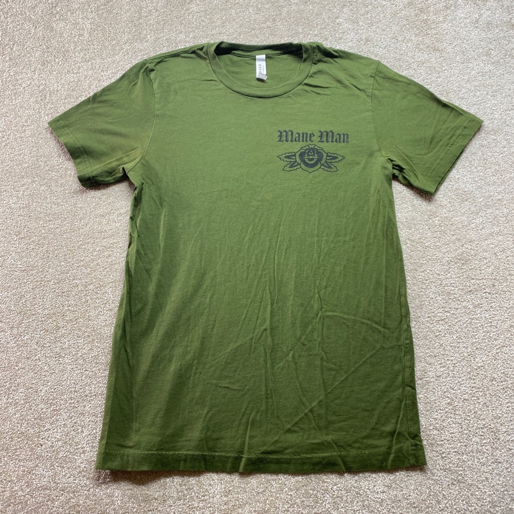 Bella Canvas Mane Man Shirt Mens Medium Grooming Green Graphic Tee‎ Short Sleeve